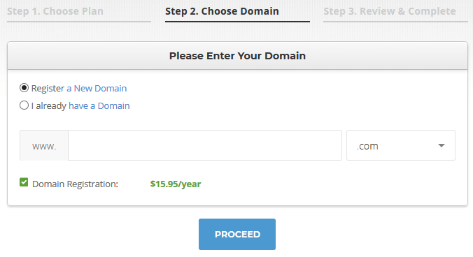 siteground hosting choose domain